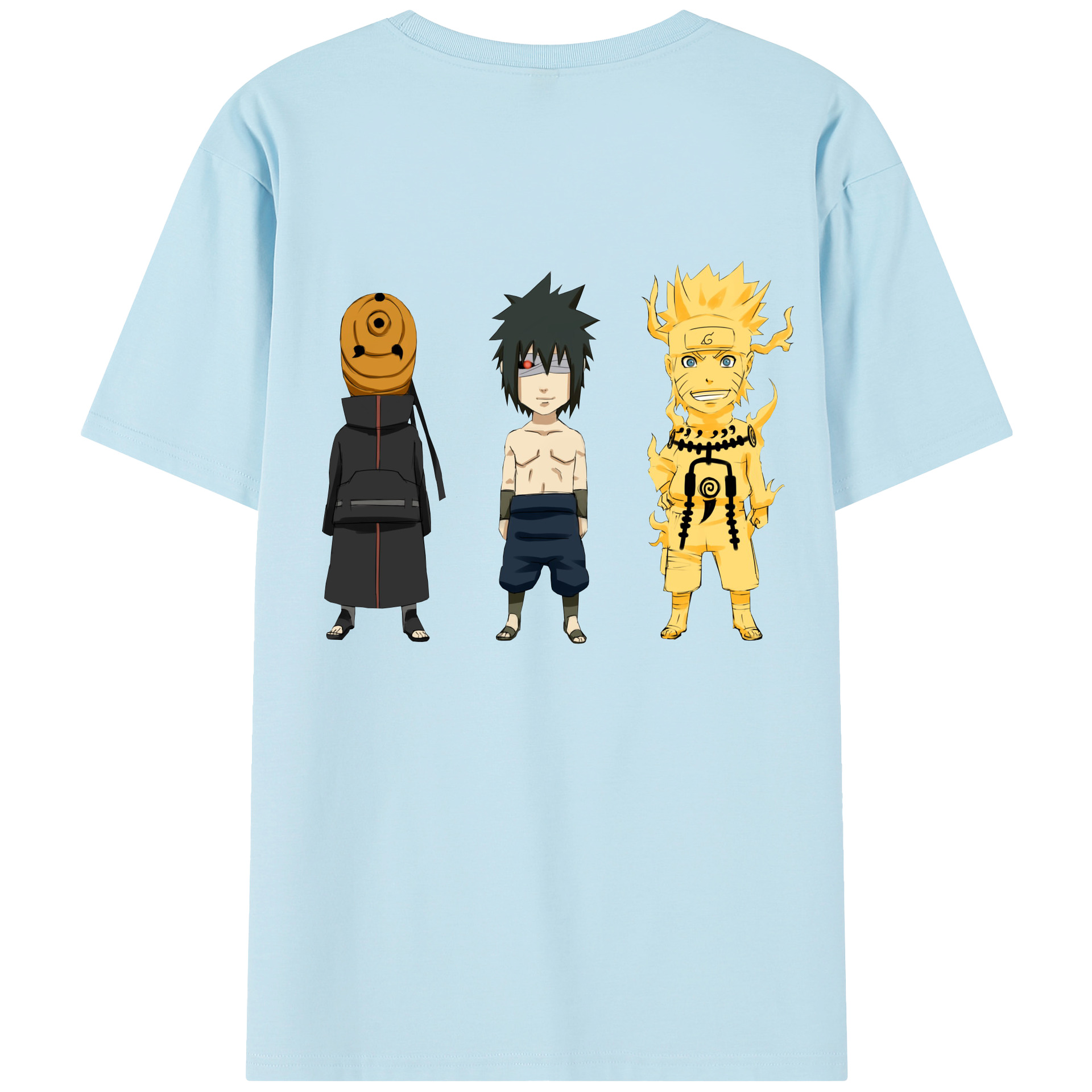 （画像用） NARUTO -ナルト- うちは サスケ Uchiha Sasuke 綿100％半袖Tシャツ（背面プリント）